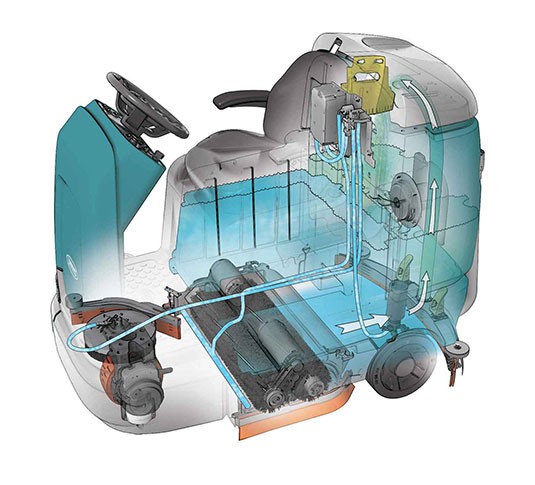 T12 Fregadora de suelo compacta de conductor sentado a batería alt 6